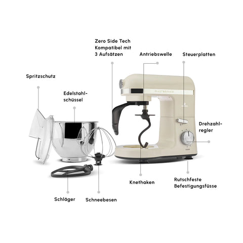 Karaca Mastermaıd Chef Pro Doppelarm Standmixer Soft Cream, 5L, 1500W
