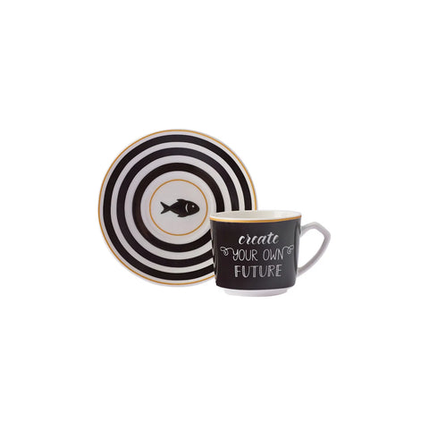 Karaca Glück 6 Personen Kaffeetassen-Set, 80 ml