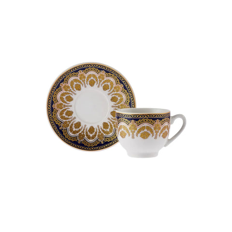 Karaca Zen Blue Kaffeetassen-Set für 6 Personen, 90 ml 