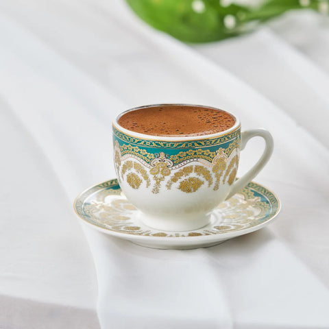 Karaca Zen Grüner Kaffee Tasse Set für 6 Personen, 90 ml
