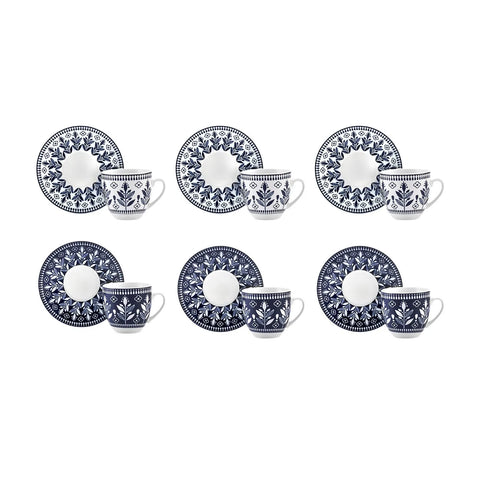 Karaca Peyker Kaffeetassen-Set für 6 Personen, 85 ml