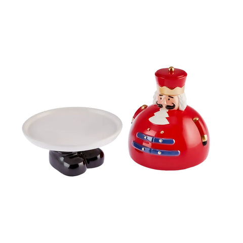 Karaca Christmas Nussknacker Tortenständer 22cm, Rot