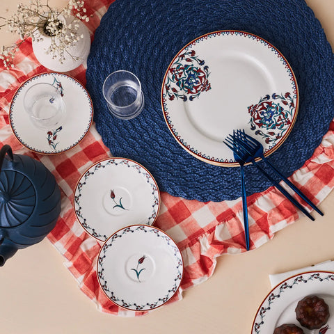 Karaca Nakkaş Dessert-Set für 6 Personen, 18 teilig