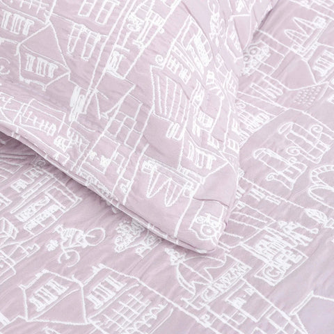 Karaca Home Young City Einzelne Bettdecken Set, Flieder