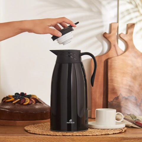 Karaca Bella Auslaufsichere Thermoskanne 1,7 Liter Schwarz