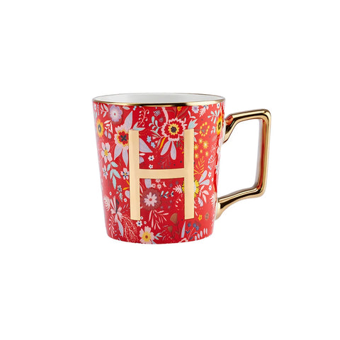 Karaca Flower H Buchstabe Becher 350 ml