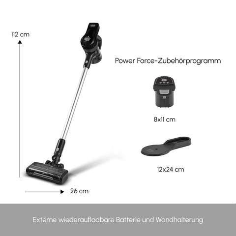 Karaca Vantuz Power Force Akku Staubsauger Standstaubsauger, Schwarz