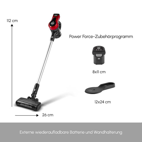 Karaca Vantuz Power Force Akku Staubsauger Standstaubsauger, Rot, 350W
