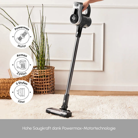 Karaca Vantuz Power Force 2 in 1 Akku Staubsauger Standstaubsauger, Silber