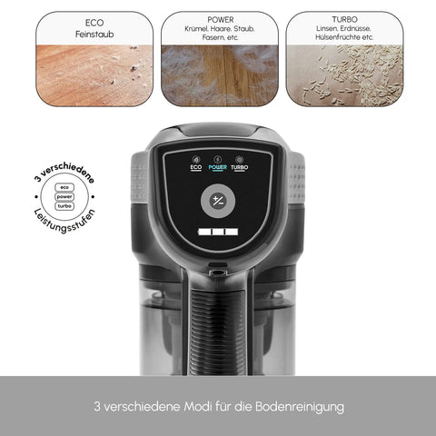 Karaca Vantuz Power Force 2 in 1 Akku Staubsauger Standstaubsauger, Silber