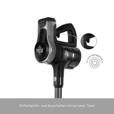 Karaca Vantuz Power Force 2 in 1 Akku Staubsauger Standstaubsauger, Silber