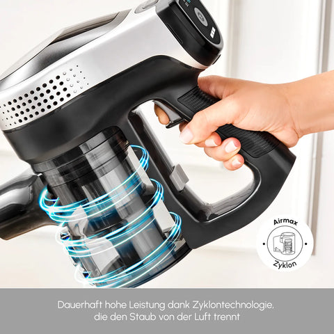Karaca Vantuz Power Force 2 in 1 Akku Staubsauger Standstaubsauger, Silber
