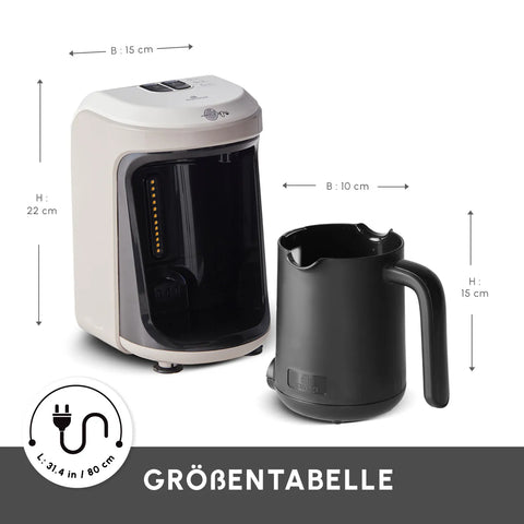 Karaca Hatır Hüps Kaffeemaschine für türkischen Kaffee mit Milch, Beige, 535W