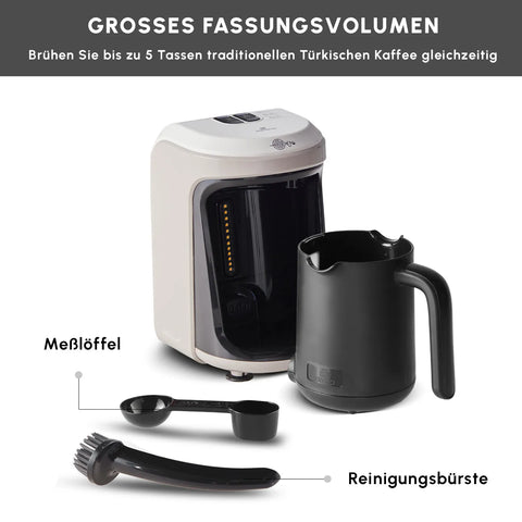 Karaca Hatır Hüps Kaffeemaschine für türkischen Kaffee mit Milch, Beige, 535W