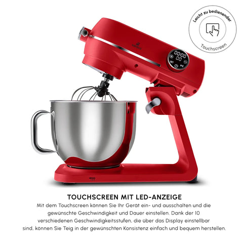 Karaca Multichef Artisan Digitale Anzeige 7 Liter Gusseisen Standmixer Rot 1800W