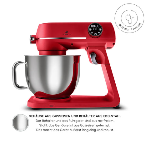 Karaca Multichef Artisan Digitale Anzeige 7 Liter Gusseisen Standmixer Rot 1800W