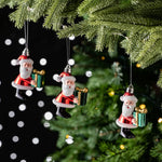 Karaca Home Weihnachtsmann mit Geschenk Christbaumschmuckbaum, 3er Set