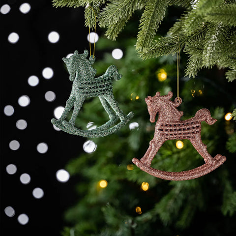 Karaca Home Weihnachten, Cockhorse Baumschmuck-Set, 2 Teilig, 11 cm