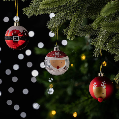 Karaca Home Weihnachten Weihnachtsmann Baumschmuck-Set, 9 Teilig, 6 cm