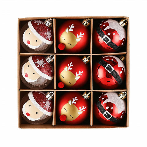 Karaca Home Weihnachten Weihnachtsmann Baumschmuck-Set, 9 Teilig, 6 cm