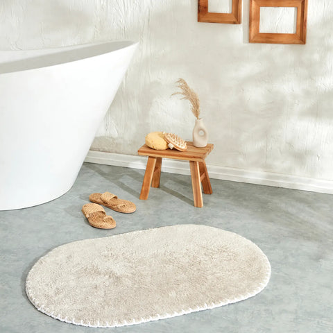 Karaca Roundie Badematte, Baumwolle, Hellgrau, 60x90 cm