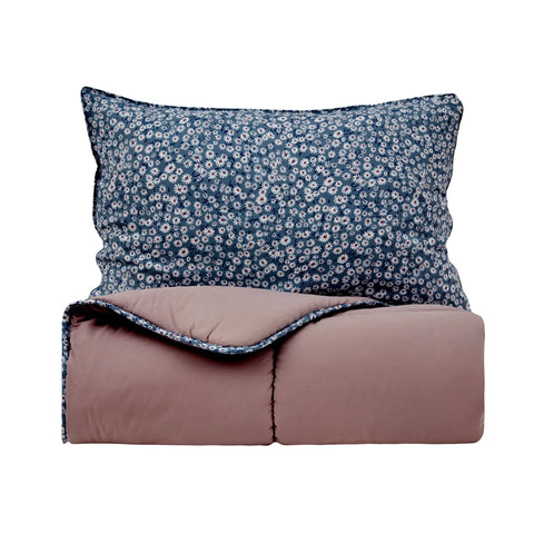 Karaca Dexie Einzelbettdecke, Rosa, 155x220, 50x70 cm