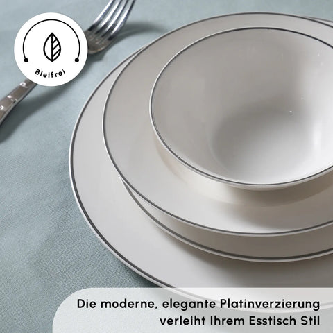 Karaca Rebeca Platinium 24 Teile 6 Personen Porzellan-Geschirrset