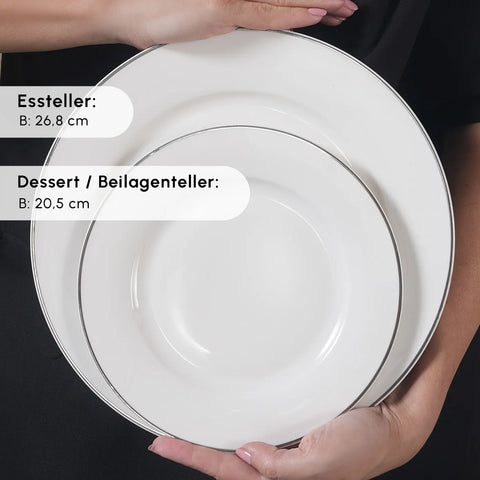 Karaca Rebeca Platinium 24 Teile 6 Personen Porzellan-Geschirrset