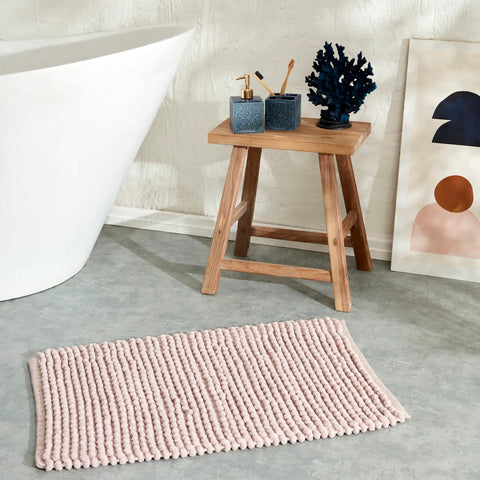 Karaca Bubbles Badematte, Chenille, Rosa, 50x80 cm
