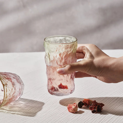 Karaca Glacier Getränke Glas, Rot Grün, 383 ml