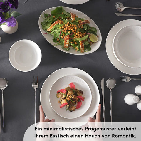 Karaca Arte für 12 Personen Geschirrset, 53 Teilig, New Generation Bone