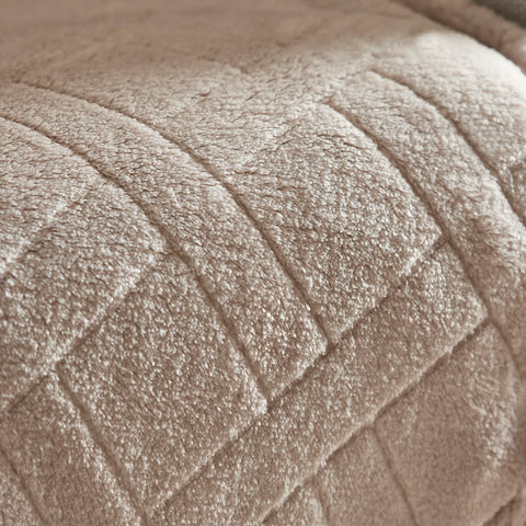 Karaca Elanor Flannel Emboss Wellsoft Doppel Decke, Elfenbein