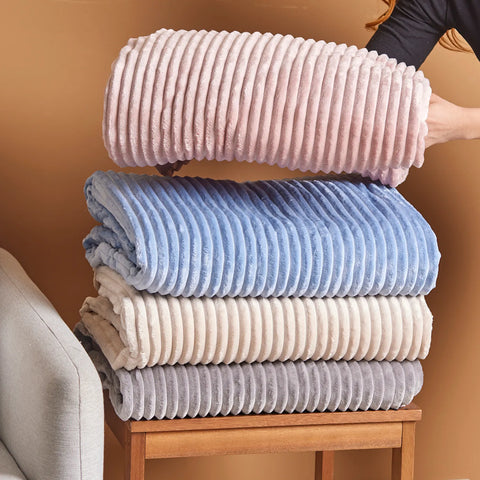 Karaca Ruby Stripe Wellsoft Doppel Decke, Rosa