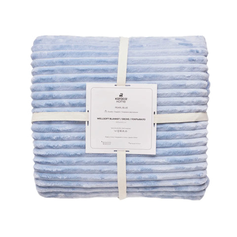 Karaca Ruby Stripe Wellsoft Doppel Decke, Blau