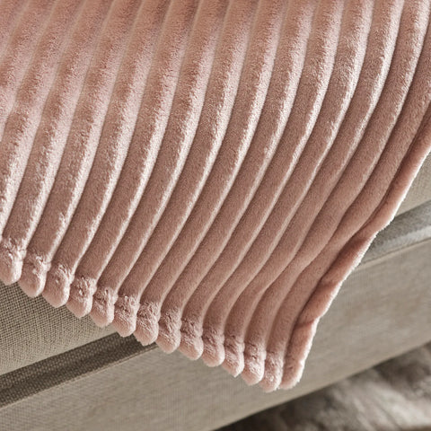 Karaca Ruby Stripe Wellsoft Einzel Decke, Rosa