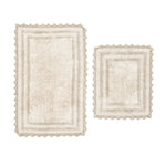 Karaca Frame Badematten Set, Baumwolle, Beige, 50x40-50x80 cm