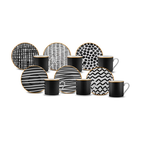 Karaca Toro Kaffeetasse für 6 Personen, 90 ml