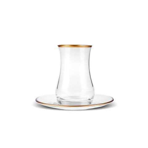 Karaca Kirke 6 Personen Tee Set, 12 Teilig, Gold