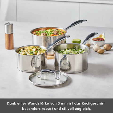 Karaca Pekka Edelstahl-Induktions-Kochtopfset, 6-teilig, anthrazit