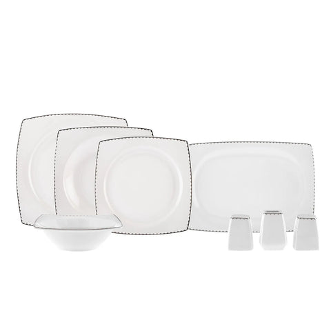 Karaca Glow 12 Personen Geschirrset, 57 Teilig, New Generation Bone