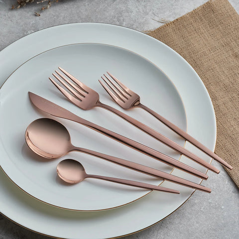 Karaca Orion Besteckset für 6 Personen, 30 Teilig, Rosegold