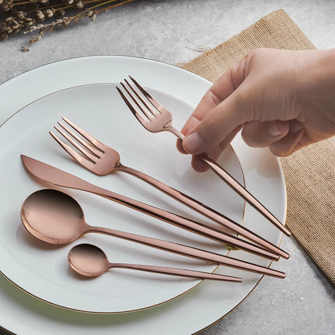 Karaca Orion Besteckset für 6 Personen, 30 Teilig, Rosegold