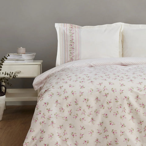 Karaca Home Glen Doppel Bettbezug Set, 100% Baumwolle, Rosa