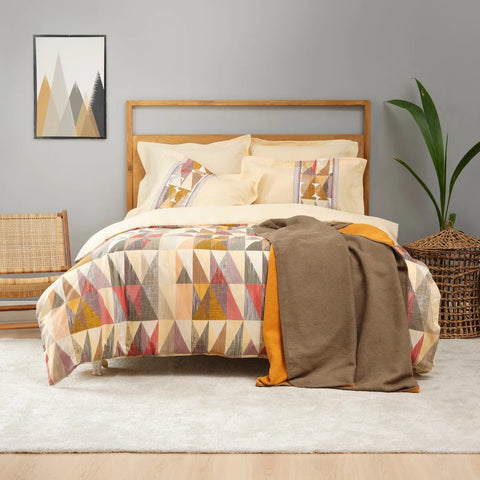 Karaca Home Frenela Doppel-Bettbezug Decke Set, Baumwolle, Gelb