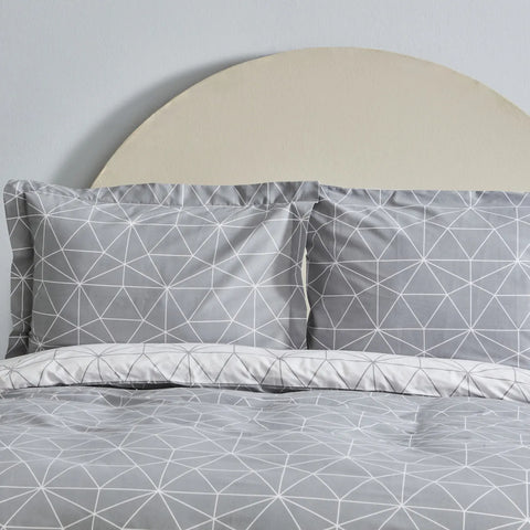 Karaca Home Colby Doppelbettbezug Set, 100% Baumwolle, Grau 