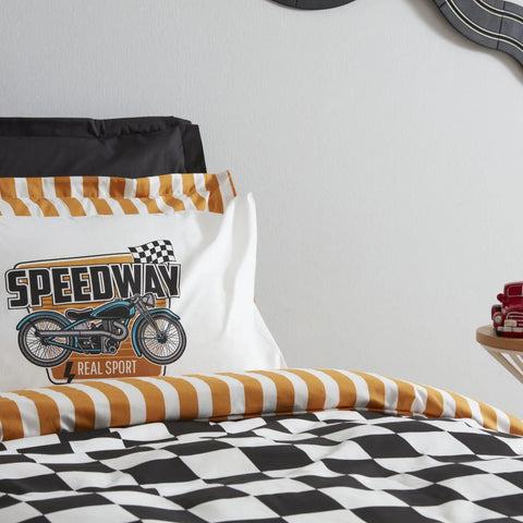 Karaca Home Young Speed Way Einzelbettbezug Set, 100% Baumwolle