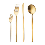 Karaca Bella Matte Gold Besteck Set für 6 Personen, 24 Teilig