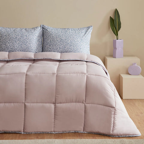 Karaca Dexie Doppel Bettdecken Set, Rosa, 200x200, 50x70 cm
