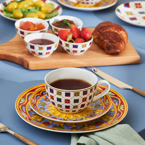 Karaca Juno Frühstücksset und Servierschalen für 6 Personen, 26 Teilig, New Generation Bone