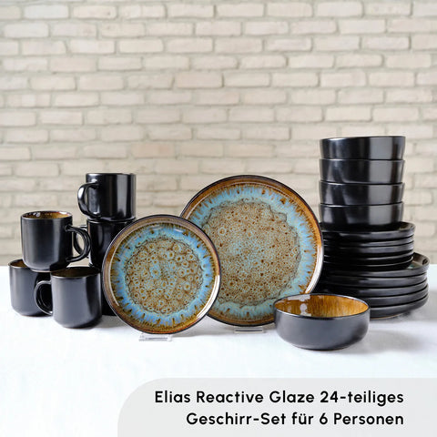 Karaca Reactive Elias 6 Personen Geshirrset, 24 Teilig